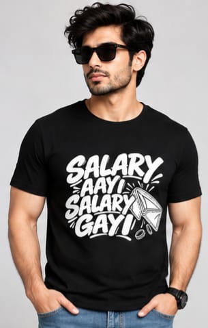 Unisex Standard Crew T-Shirt - Salary Aayi, Salary Gayi